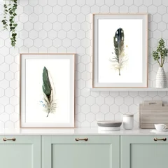 Image of a feather watercolor painting by Shayna Larsen, originals & prints available