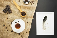 Image of a feather watercolor painting by Shayna Larsen, originals & prints available