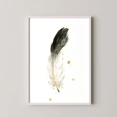 Image of a feather watercolor painting by Shayna Larsen, originals & prints available