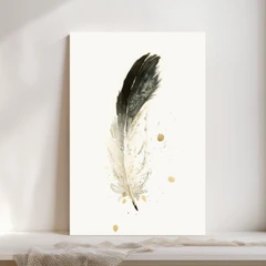 Image of a feather watercolor painting by Shayna Larsen, originals & prints available
