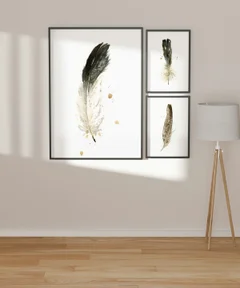 Image of a feather watercolor painting by Shayna Larsen, originals & prints available