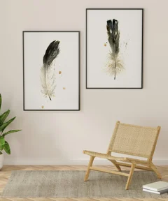Image of a feather watercolor painting by Shayna Larsen, originals & prints available