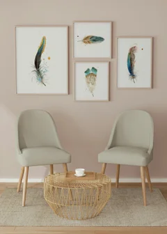 Image of a feather watercolor painting by Shayna Larsen, originals & prints available