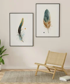 Image of a feather watercolor painting by Shayna Larsen, originals & prints available