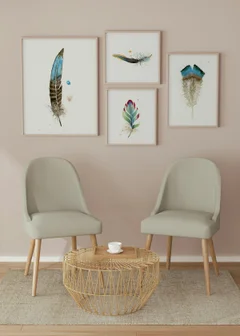 Image of a feather watercolor painting by Shayna Larsen, originals & prints available