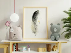 Image of a feather watercolor painting by Shayna Larsen, originals & prints available