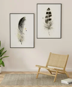 Image of a feather watercolor painting by Shayna Larsen, originals & prints available