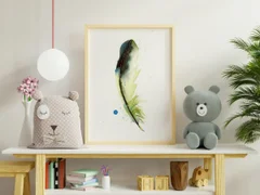 Image of a feather watercolor painting by Shayna Larsen, originals & prints available