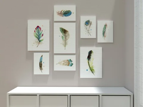 Image of a feather watercolor painting by Shayna Larsen, originals & prints available