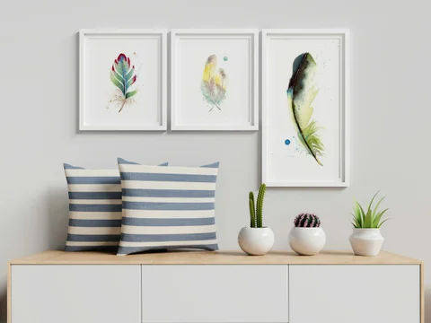 Image of a feather watercolor painting by Shayna Larsen, originals & prints available