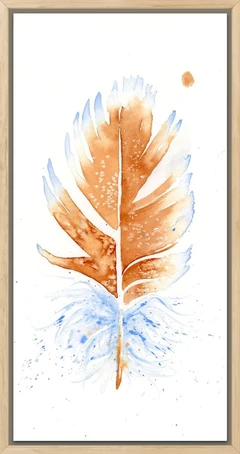 Image of a feather watercolor painting by Shayna Larsen, originals & prints available