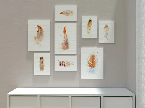 Image of a feather watercolor painting by Shayna Larsen, originals & prints available