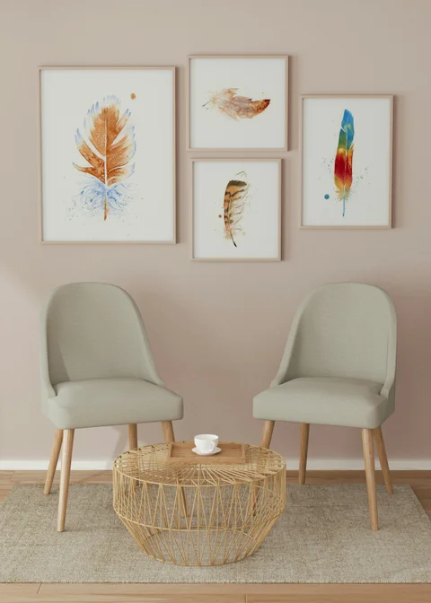 Image of a feather watercolor painting by Shayna Larsen, originals & prints available