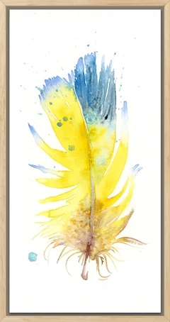 Image of a feather watercolor painting by Shayna Larsen, originals & prints available