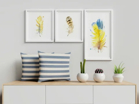 Image of a feather watercolor painting by Shayna Larsen, originals & prints available