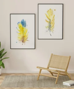 Image of a feather watercolor painting by Shayna Larsen, originals & prints available