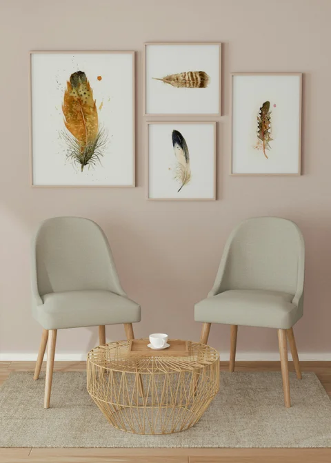 Image of a feather watercolor painting by Shayna Larsen, originals & prints available