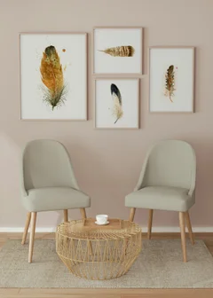 Image of a feather watercolor painting by Shayna Larsen, originals & prints available