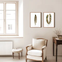 Image of a feather watercolor painting by Shayna Larsen, originals & prints available