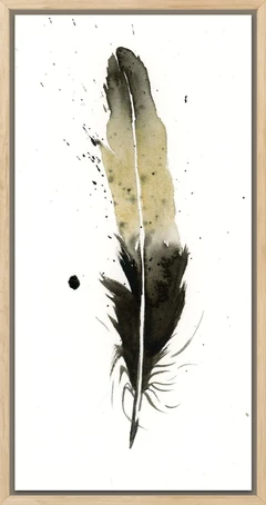 Image of a feather watercolor painting by Shayna Larsen, originals & prints available