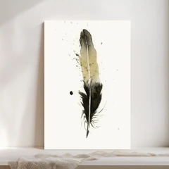 Image of a feather watercolor painting by Shayna Larsen, originals & prints available