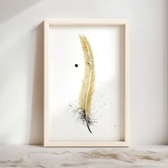 Image of a feather watercolor painting by Shayna Larsen, originals & prints available