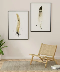 Image of a feather watercolor painting by Shayna Larsen, originals & prints available