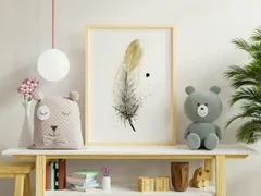 Image of a feather watercolor painting by Shayna Larsen, originals & prints available