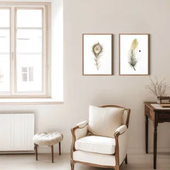 Image of a feather watercolor painting by Shayna Larsen, originals & prints available