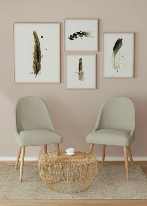 Image of a feather watercolor painting by Shayna Larsen, originals & prints available