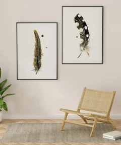 Image of a feather watercolor painting by Shayna Larsen, originals & prints available