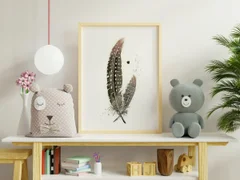 Image of a feather watercolor painting by Shayna Larsen, originals & prints available