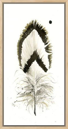 Image of a feather watercolor painting by Shayna Larsen, originals & prints available