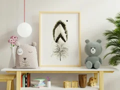 Image of a feather watercolor painting by Shayna Larsen, originals & prints available