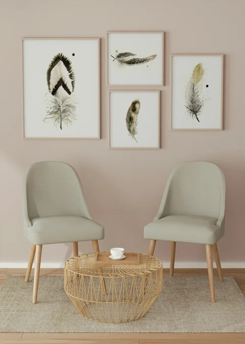 Image of a feather watercolor painting by Shayna Larsen, originals & prints available