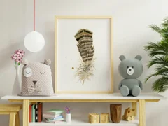 Image of a feather watercolor painting by Shayna Larsen, originals & prints available