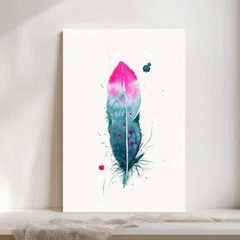 Image of a feather watercolor painting by Shayna Larsen, originals & prints available