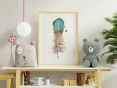 Image of a feather watercolor painting by Shayna Larsen, originals & prints available