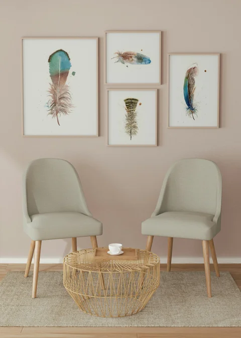 Image of a feather watercolor painting by Shayna Larsen, originals & prints available