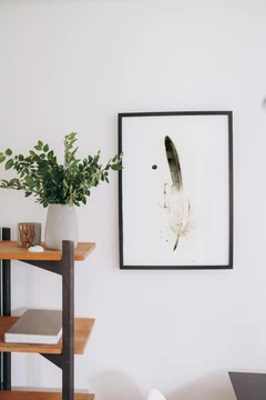Image of a feather watercolor painting by Shayna Larsen, originals & prints available