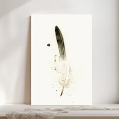 Image of a feather watercolor painting by Shayna Larsen, originals & prints available