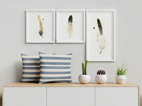 Image of a feather watercolor painting by Shayna Larsen, originals & prints available