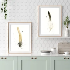 Image of a feather watercolor painting by Shayna Larsen, originals & prints available