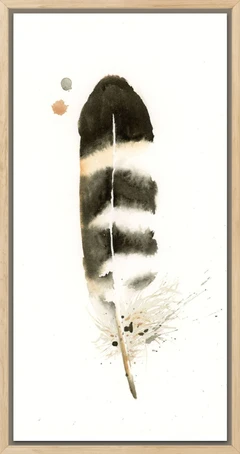 Image of a feather watercolor painting by Shayna Larsen, originals & prints available