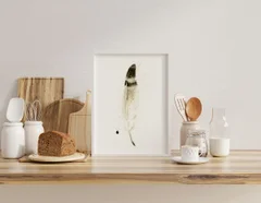 Image of a feather watercolor painting by Shayna Larsen, originals & prints available