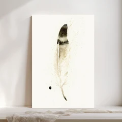 Image of a feather watercolor painting by Shayna Larsen, originals & prints available