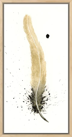 Image of a feather watercolor painting by Shayna Larsen, originals & prints available
