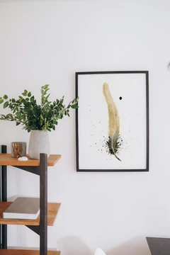 Image of a feather watercolor painting by Shayna Larsen, originals & prints available