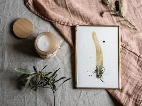 Image of a feather watercolor painting by Shayna Larsen, originals & prints available