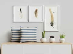 Image of a feather watercolor painting by Shayna Larsen, originals & prints available